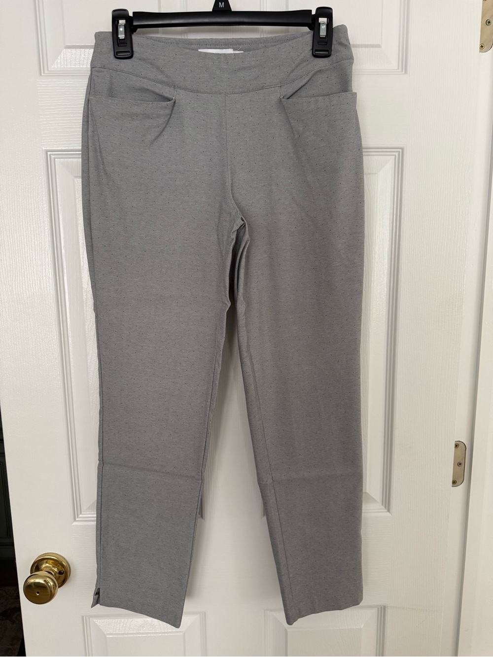 Lady Hagen Light Grey Straight-Leg Ponte Pants